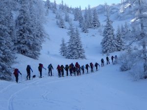 Viel Verkehr auf der „Skitourenautobahn“