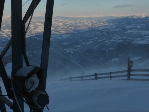 Stürmisch im Bereich der Skilift Bergstation