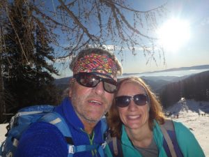 Vater und Tochter auf Skitour