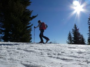 Aufstieg entlang der Touren-Skiroute