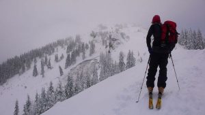 Ein mächtiges Schneebrett aus der SO Flanke des Kragelschinken knapp oberhalb des Teicheneggsattels