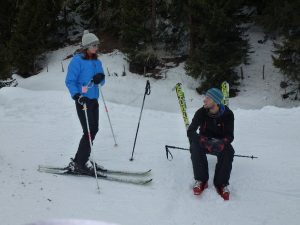 Mutter und Sohn am Krakauer Skilift